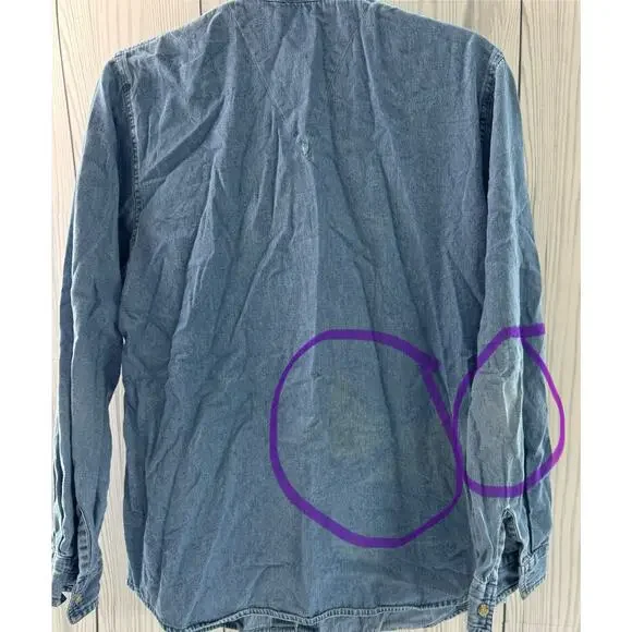 Vintage Victoria Jones Button Up  Long Sleeves Autumn/Fall Jean Shirt (READ) - Picture 8 of 9